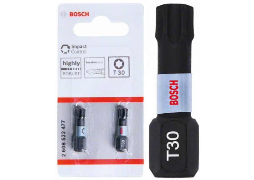 Bit impact T30 x 25mm /2st Bosch (2.608.522.477)