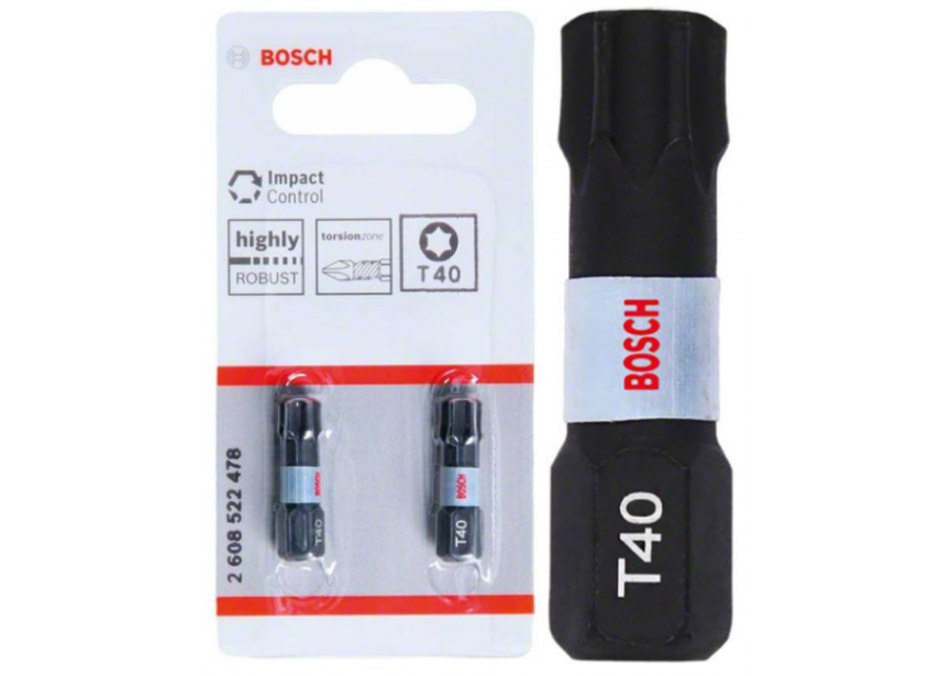 Bit impact T40 x 25mm /2st Bosch (2.608.522.478)