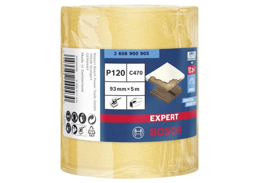 Schuurrol Bosch 93mmx5m C470 K120 (2.608.900.905) Wood+Paint