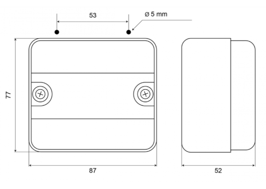 Mistachterlicht halogeen 77x87x52mm (690R)