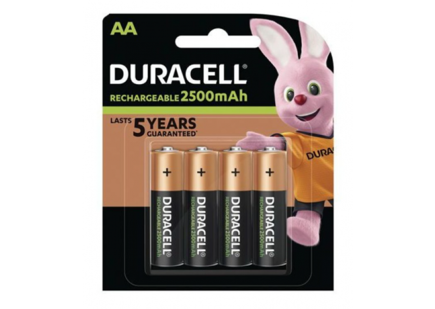 Batterij Duracell AA HR6 herlaadbaar (1bli/4bat) 2500mAh