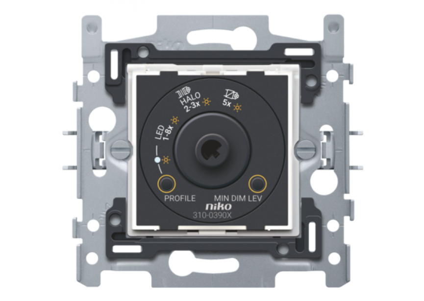 Draaiknopdimmer inbouw met CAB 3-300W Niko 310-03900 (2-draads)