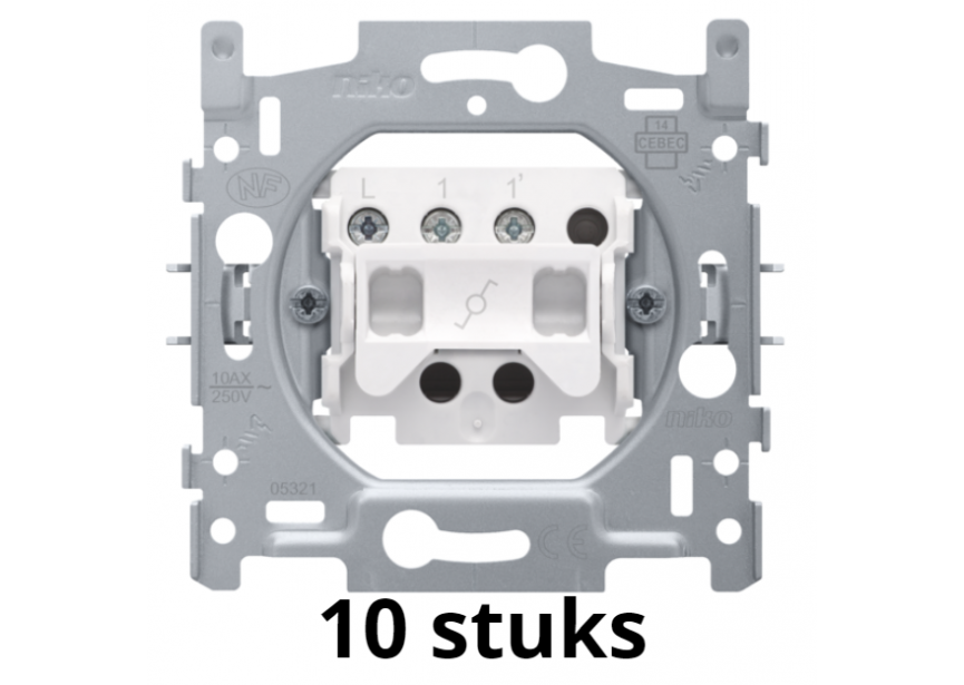 Sokkel wisselschakelaar inbouw Niko 170-01600 (10st doos)