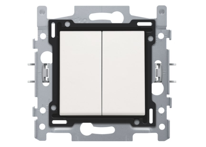 Wisselschakelaar inbouw dubbel wit /1st Niko 101-62600