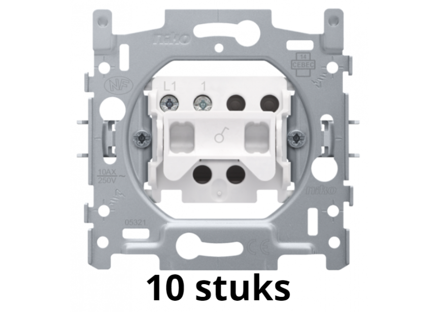 Sokkel schakelaar 1P inbouw Niko 170-01100 (10st doos)