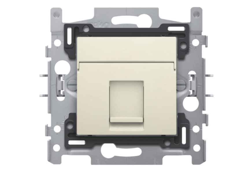 Stopcontact inbouw Utp cat.5E Cream /1st Niko 100-65151