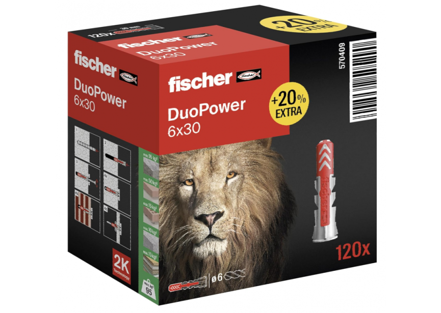 Plug Duopower 6 x 30 /120st Fischer (570409)