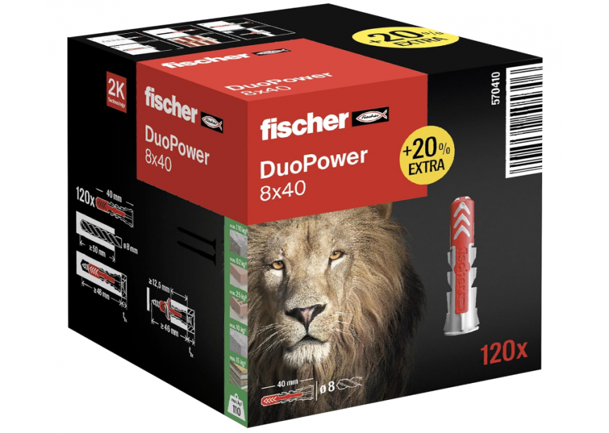 Plug Duopower 8 x 40 /120st Fischer (570410)