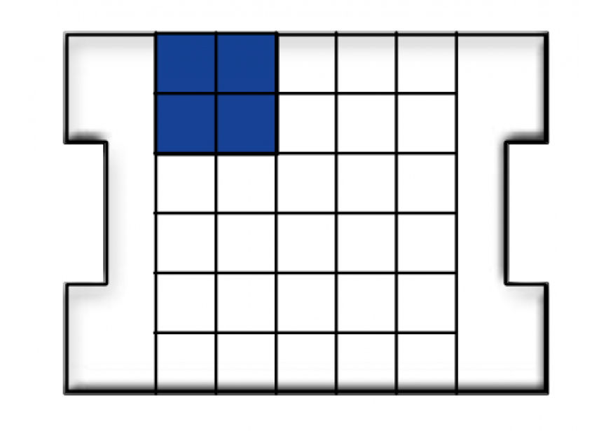 Inzetbakje C3 blauw 104x104x63mm BSS 