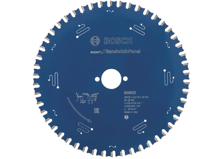 Cirkelzaagblad Bosch Ø235x30x2.2mm 50T (2.608.644.143) Expert Sandwich Panel