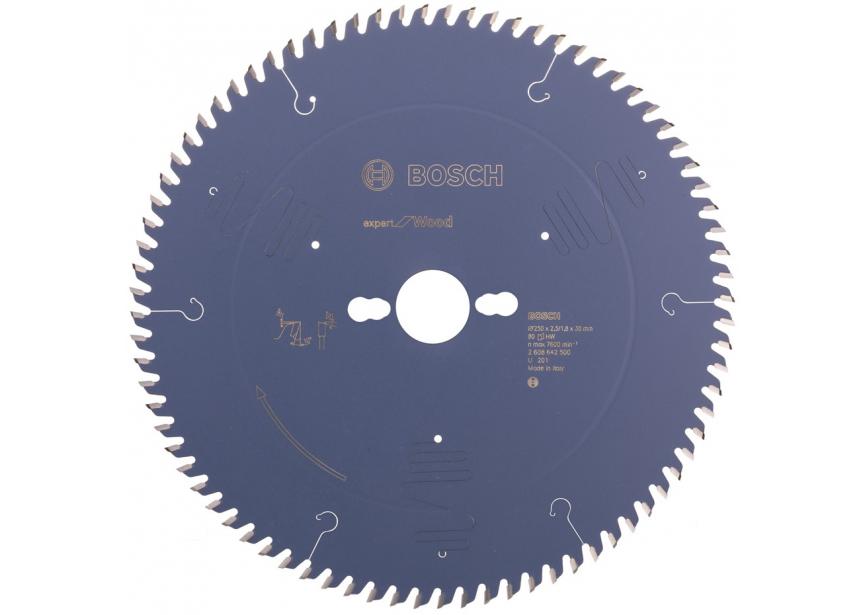 Cirkelzaagblad Bosch Ø250x30x2.5mm 80T (2.608.642.500) Expert Wood