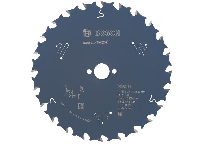 Cirkelzaagblad Bosch Ø184x20x2.6mm 24T (2.608.644.038) Expert Wood