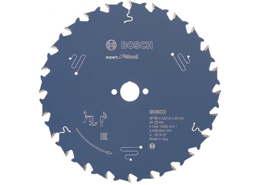 Cirkelzaagblad Bosch Ø190x20x2.6mm 24T (2.608.644.044) Expert Wood