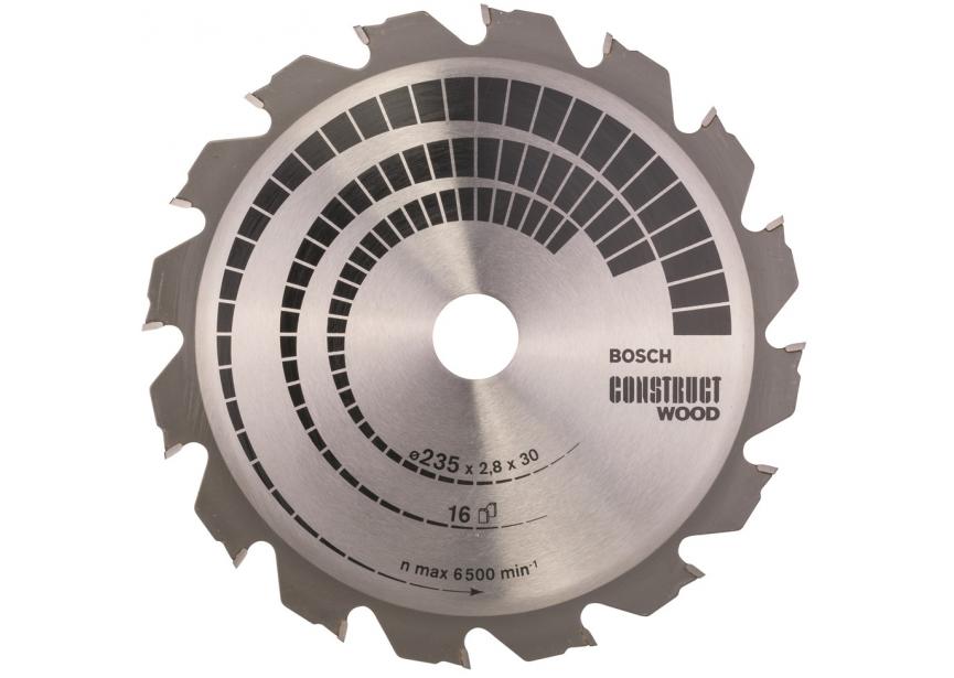 Cirkelzaagblad Bosch Ø235x30x2.8mm 16T (2.608.640.636) Construct Wood