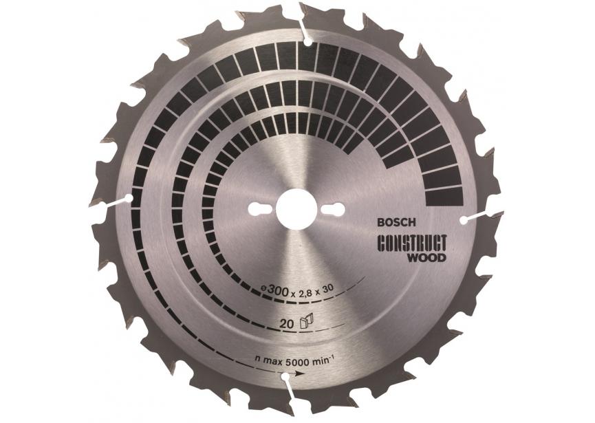 Cirkelzaagblad Bosch Ø300x30x2.8mm 20T (2.608.640.700) Construct Wood