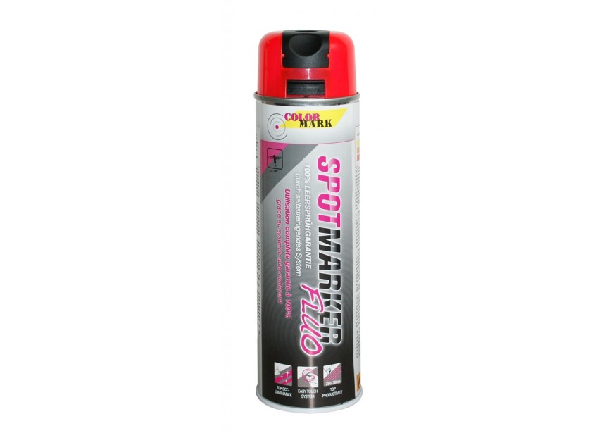 Spuitbus spotmarker fluo rood 500ml 