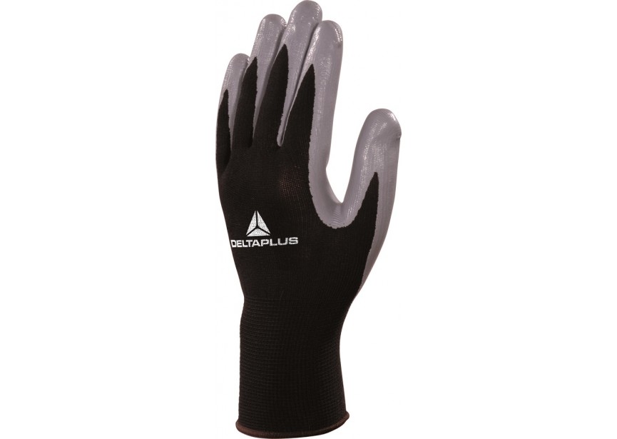 Handschoen polyester/nitril gr/zw mt 11 VE712GR