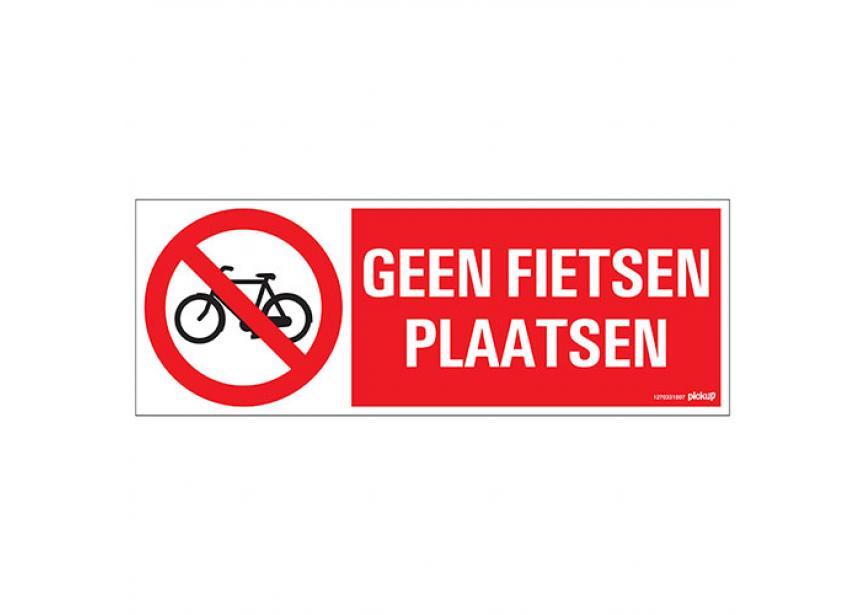 Sign.bord verboden fietsen plaatsen 330x120