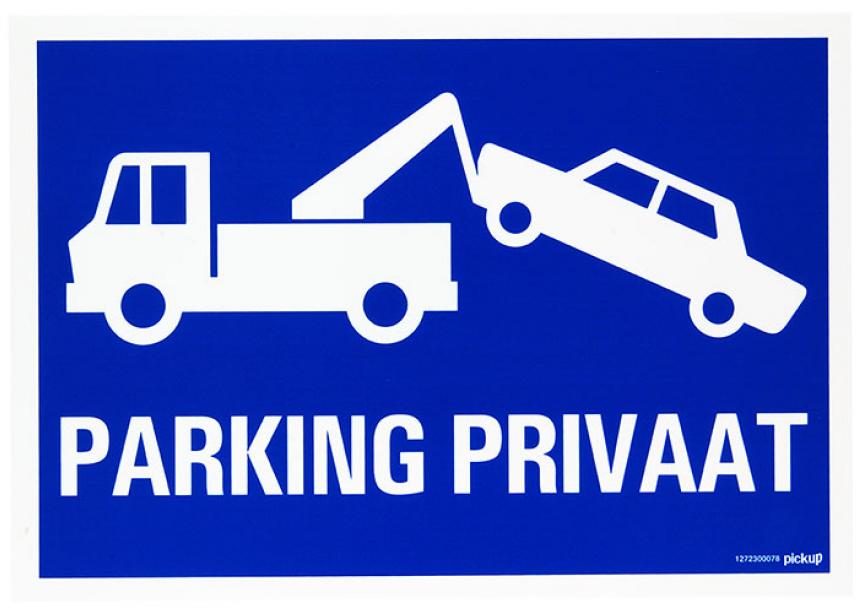 Sign.bord parking privaat+WEGSLEEPZONE 230x330