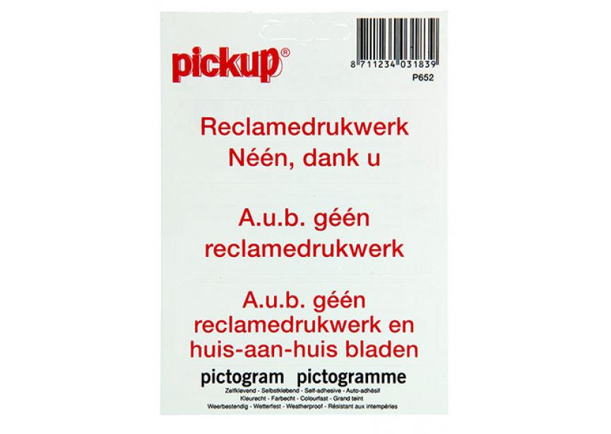 Sticker GEEN RECLAMEDRUKWERK P652 100x100