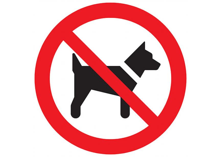 Sign.bord verboden voor honden Ø300 