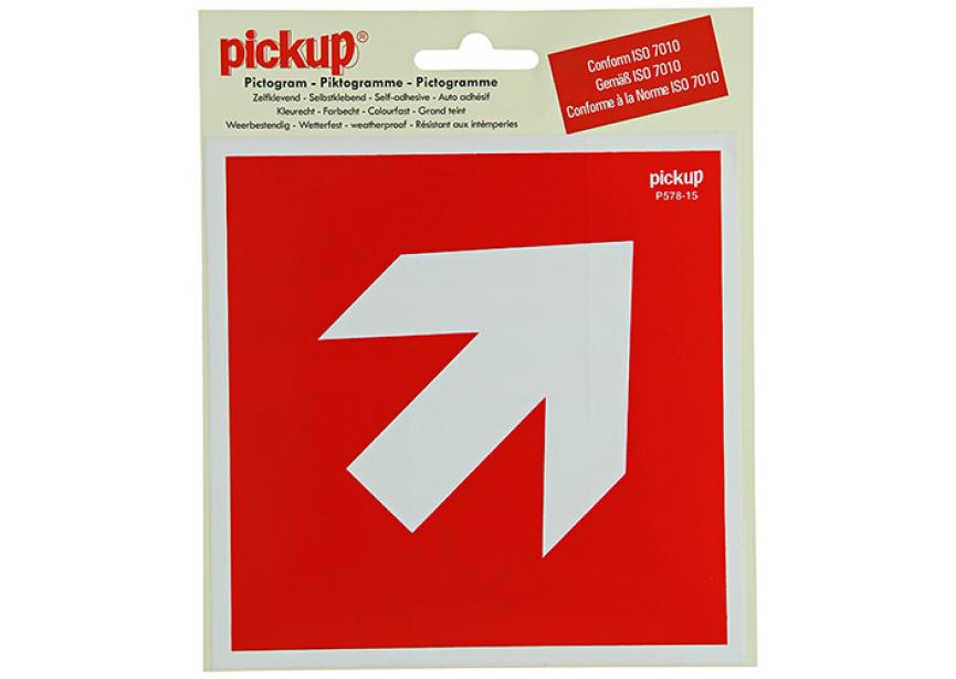 Sticker RICHTINGSPIJL 45° rood P578 150x150