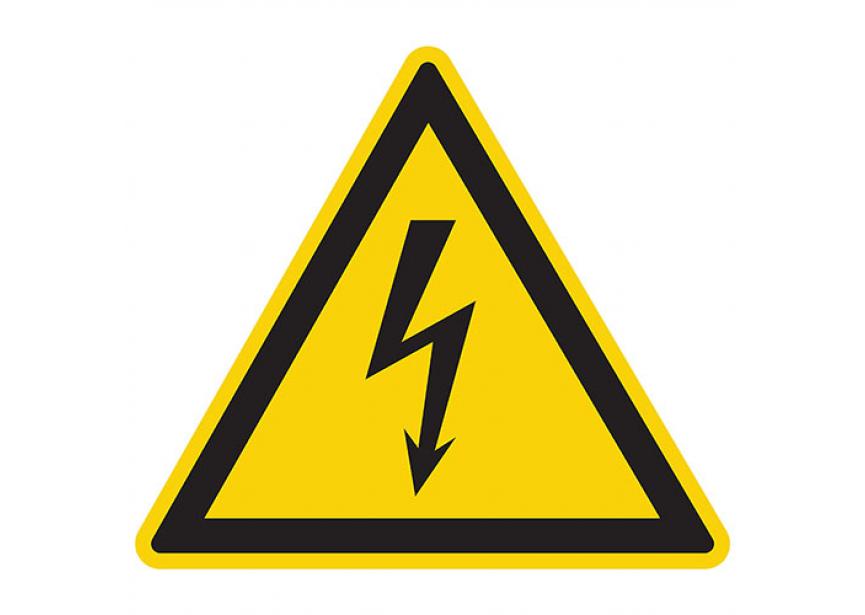Sign.bord elektrische spanning 180³ 