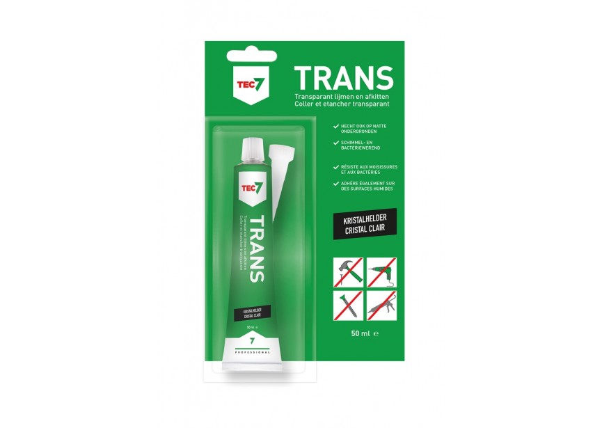 Lijm TRANS Clear transparant Tec7 50ml 