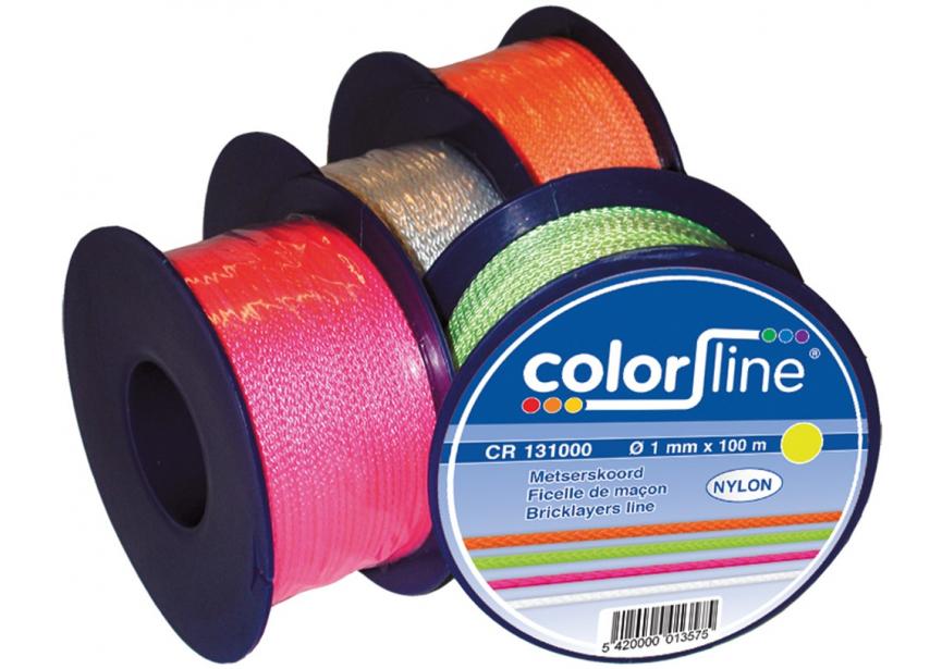 Metserstouw nylon 1mmx100m wit Colorline 