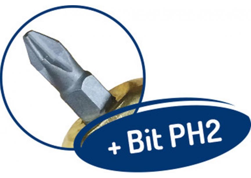 Plamuurmes inox 150mm met hamerkop + bit PH2 Pinguin